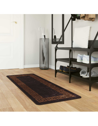 Runner Tappeto MARSA Nero 50 x 200 cm Poliestere e PVC