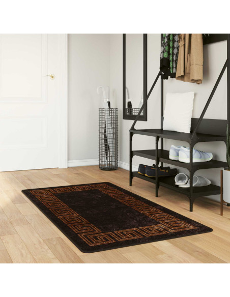 Runner Tappeto MARSA Nero 100 x 150 cm Poliestere e PVC