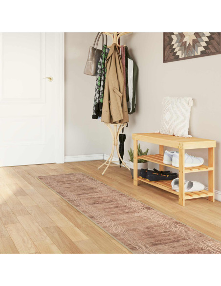 Runner Tappeto MARSA Bianco 50 x 400 cm Poliestere e PVC