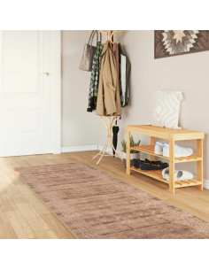 Runner Tappeto MARSA Bianco 80 x 450 cm Poliestere e PVC