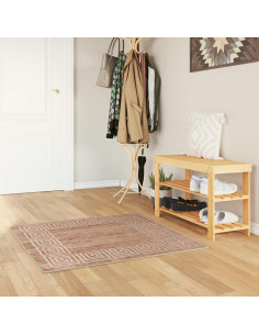 Runner Tappeto MARSA Bianco 100 x 100 cm Poliestere e PVC