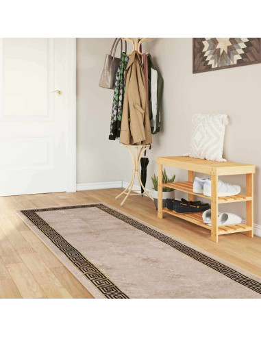 Runner Tappeto MARSA Nero 80 x 450 cm Poliestere e PVC