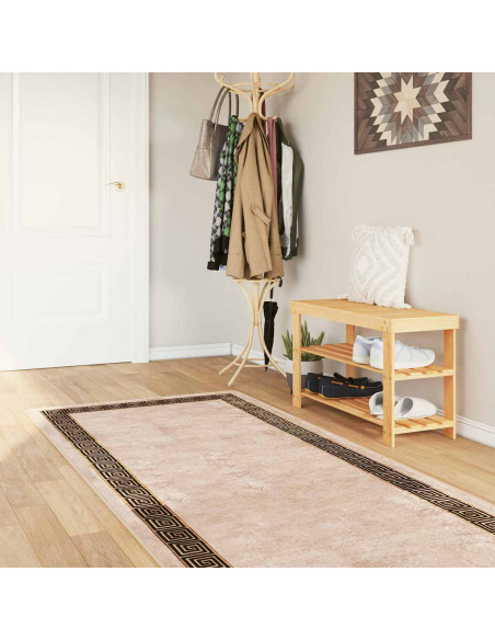 Runner Tappeto MARSA Nero 100 x 250 cm Poliestere e PVC