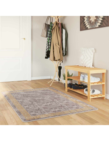 Runner Tappeto MARSA Grigio 80 x 100 cm Poliestere e PVC