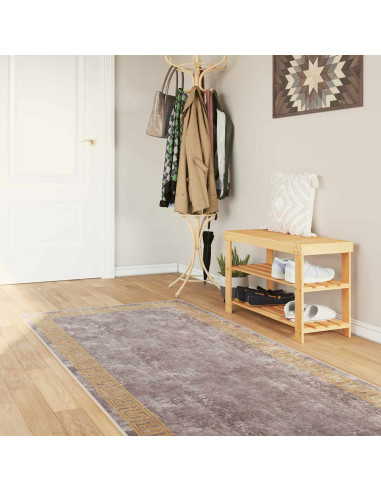 Runner Tappeto MARSA Grigio 80 x 250 cm Poliestere e PVC
