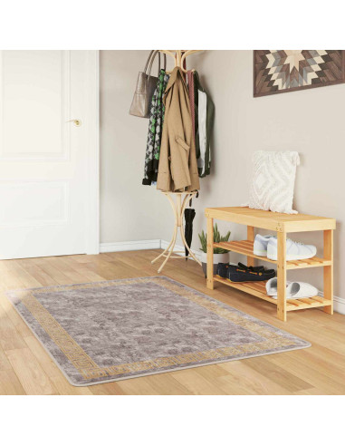 Runner Tappeto MARSA Grigio 100 x 150 cm Poliestere e PVC
