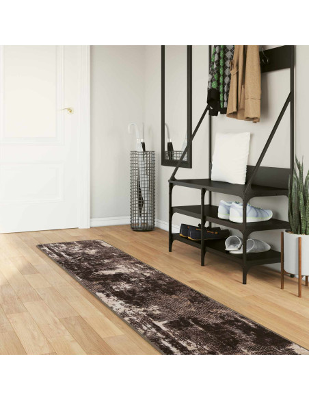 Runner Tappeto MARSA Nero 50 x 250 cm Poliestere e PVC
