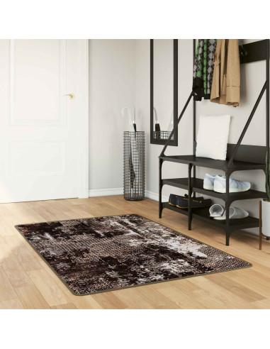 Runner Tappeto MARSA Nero 100 x 200 cm Poliestere e PVC