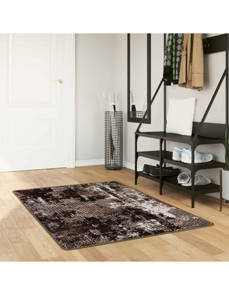 Runner Tappeto MARSA Nero 100 x 200 cm Poliestere e PVC