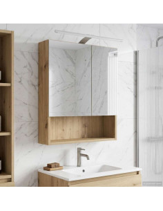 Mobiletto per specchio da bagno con porta Rovere Artigianale