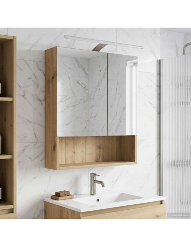 Mobiletto per specchio da bagno con porta Rovere Artigianale