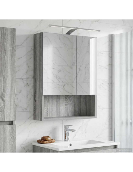 Mobiletto per specchio da bagno Grigio Sonoma 50 x 14,5 x 70 cm