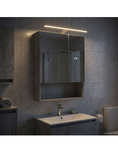 Mobiletto per specchio da bagno con lo scaffale Grigio cemento