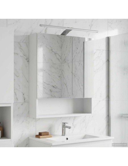 Mobiletto per specchio da bagno Bianco 50 x 14,5 x 70 cm