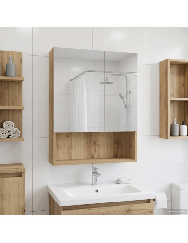 Mobiletto per specchio da bagno con porta Rovere Artigianale