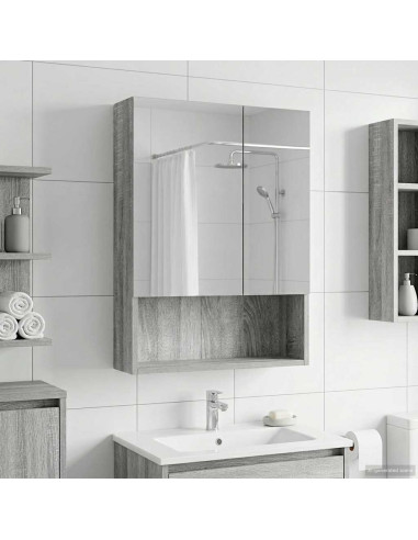Mobiletto per specchio da bagno Grigio Sonoma 50 x 14,5 x 70 cm