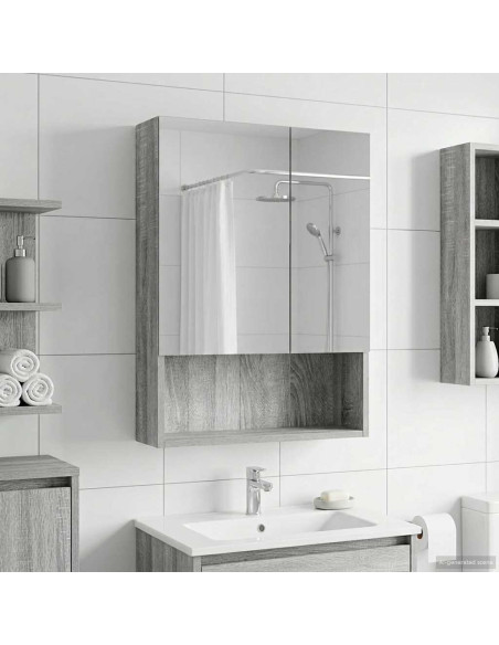 Mobiletto per specchio da bagno Grigio Sonoma 50 x 14,5 x 70 cm
