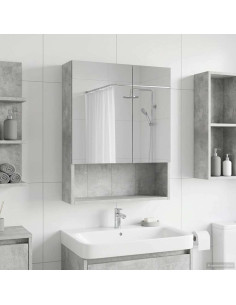 Mobiletto per specchio da bagno con lo scaffale Grigio cemento