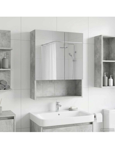Mobiletto per specchio da bagno con lo scaffale Grigio cemento
