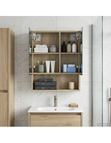 Mobiletto per specchio da bagno Rovere Sonoma 50 x 14,5 x 70 cm