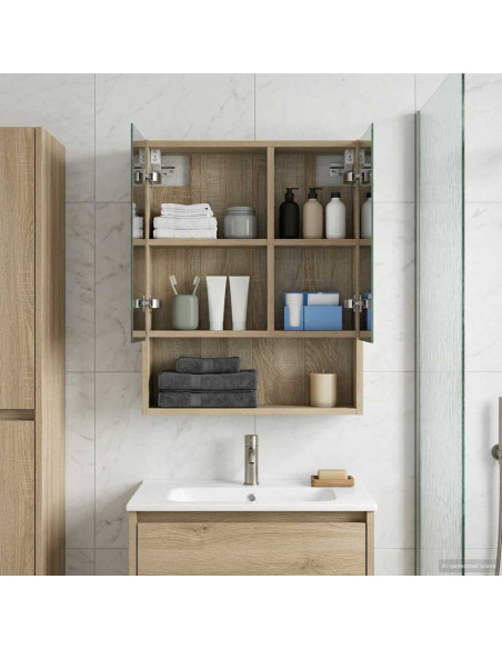 Mobiletto per specchio da bagno Rovere Sonoma 50 x 14,5 x 70 cm