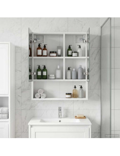 Mobiletto per specchio da bagno Bianco 50 x 14,5 x 70 cm