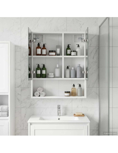 Mobiletto per specchio da bagno Bianco 50 x 14,5 x 70 cm