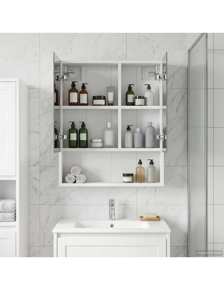 Mobiletto per specchio da bagno Bianco 50 x 14,5 x 70 cm