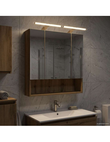 Mobiletto per specchio da bagno con porta Rovere Artigianale