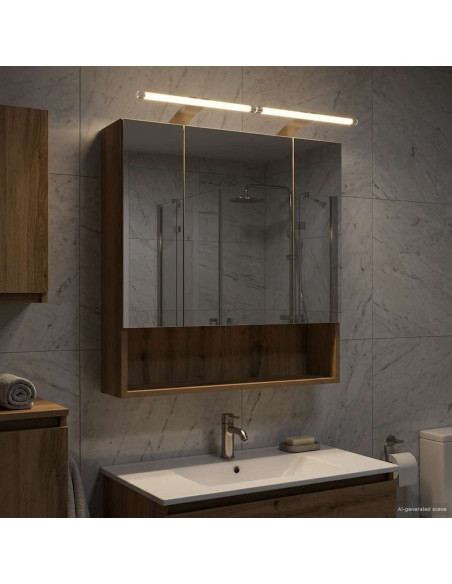 Mobiletto per specchio da bagno con porta Rovere Artigianale