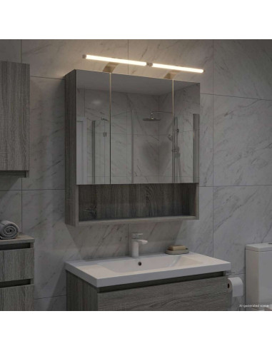 Mobiletto per specchio da bagno Grigio Sonoma 60 x 14.5 x 70 cm