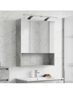 Mobiletto per specchio da bagno con lo scaffale Grigio cemento