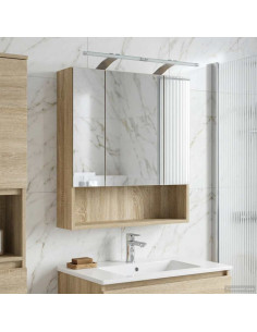 Mobiletto per specchio da bagno Rovere Sonoma 60 x 14.5 x 70 cm