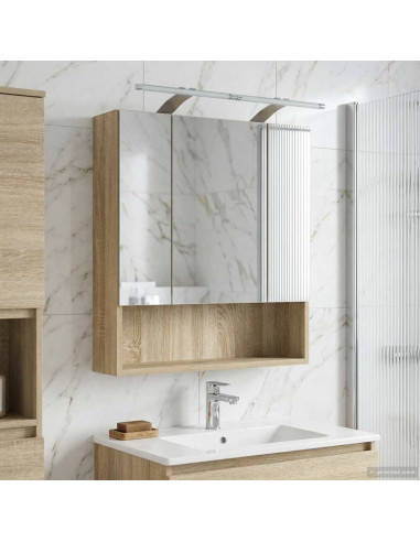 Mobiletto per specchio da bagno Rovere Sonoma 60 x 14.5 x 70 cm