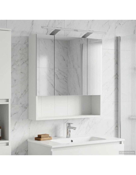 Mobiletto per specchio da bagno Bianco 60 x 14.5 x 70 cm