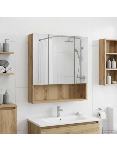 Mobiletto per specchio da bagno con porta Rovere Artigianale