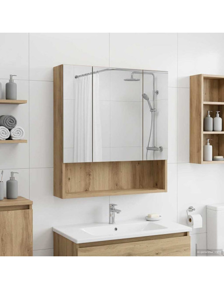 Mobiletto per specchio da bagno con porta Rovere Artigianale