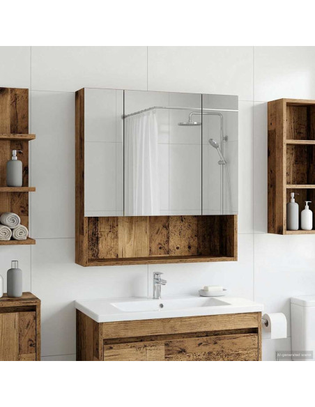 Mobiletto per specchio da bagno Legno vecchio 60 x 14.5 x 70 cm