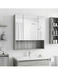 Mobiletto per specchio da bagno Grigio Sonoma 60 x 14.5 x 70 cm