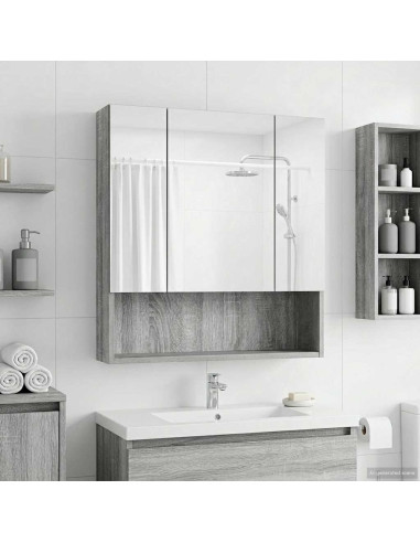 Mobiletto per specchio da bagno Grigio Sonoma 60 x 14.5 x 70 cm