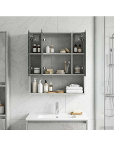 Mobiletto per specchio da bagno con lo scaffale Grigio cemento
