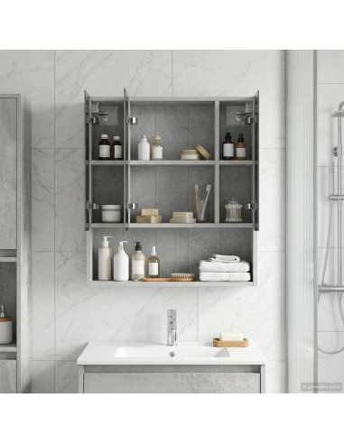 Mobiletto per specchio da bagno con lo scaffale Grigio cemento