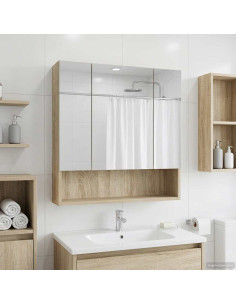 Mobiletto per specchio da bagno Rovere Sonoma 60 x 14.5 x 70 cm