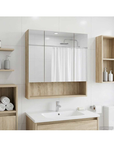 Mobiletto per specchio da bagno Rovere Sonoma 60 x 14.5 x 70 cm