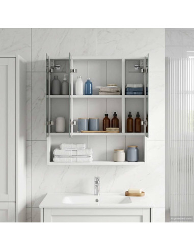 Mobiletto per specchio da bagno Bianco 60 x 14.5 x 70 cm