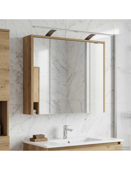 Mobiletto per specchio da bagno Rovere Artigianale