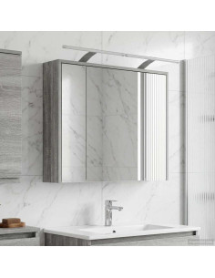 Mobiletto per specchio da bagno Grigio Sonoma