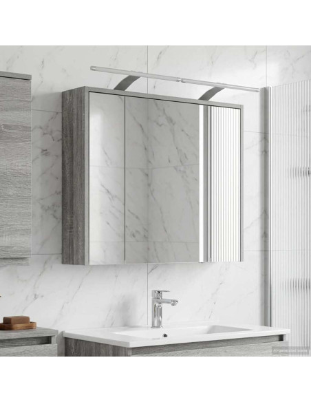 Mobiletto per specchio da bagno Grigio Sonoma