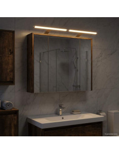 Mobiletto per specchio da bagno Rovere fumé 73,5 x 16 x 62,5 cm