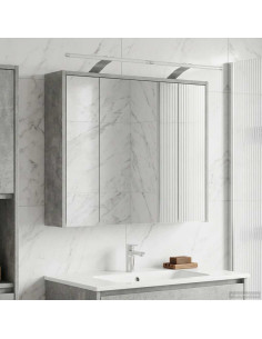 Mobiletto per specchio da bagno Grigio cemento